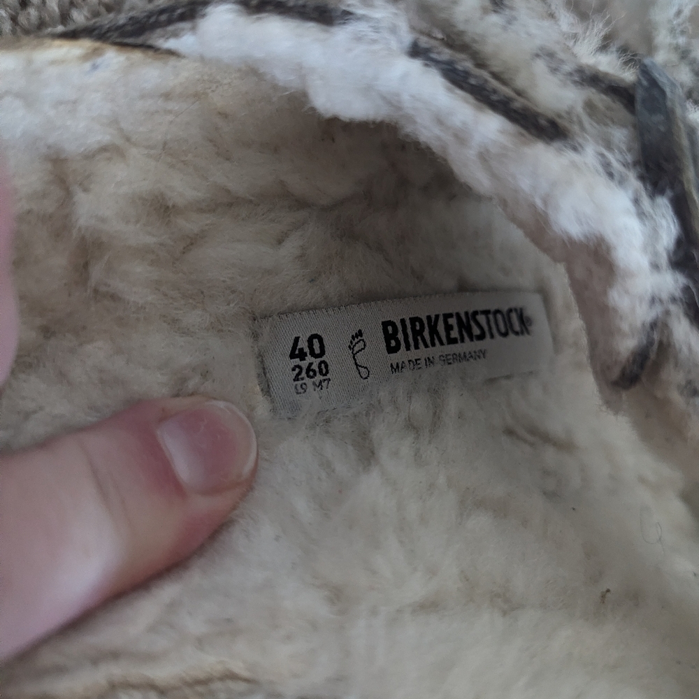 Birkenstock Arizona Shearling - Stone Coin Grey Suede sz 40 US 9-9.5 - Picture 5 of 6